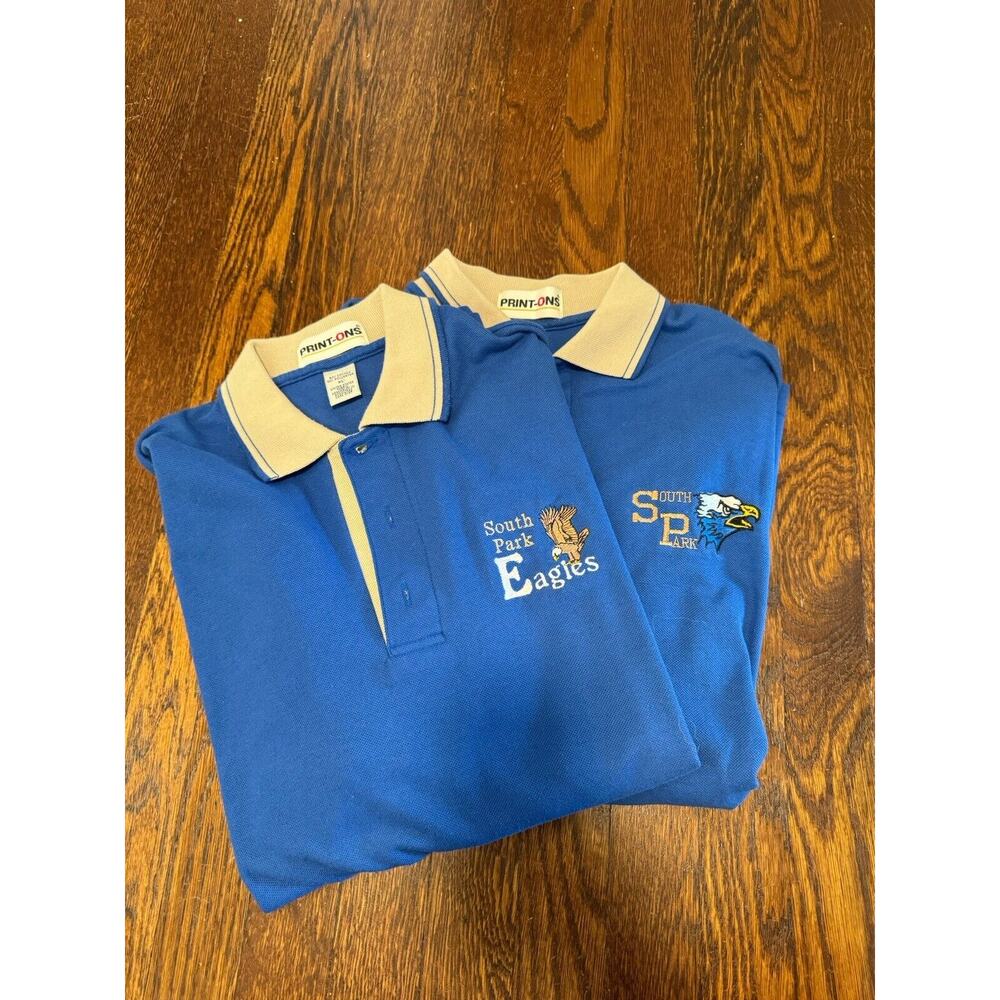 Mens South Park Eagles vintage polo lot of 2 size XL